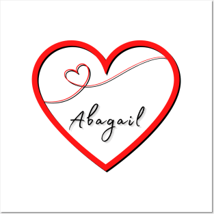 ABAGAIL  Name in Heart Posters and Art